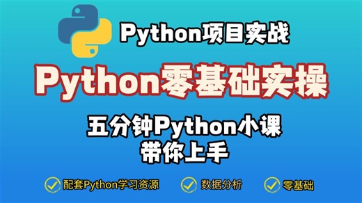 【2026最新】别再走弯路了！Python零基础实操课程！教程视频通俗易懂，零基础小白学习轻松无压力，轻松入门！！Python+数据分析，持续更新中....