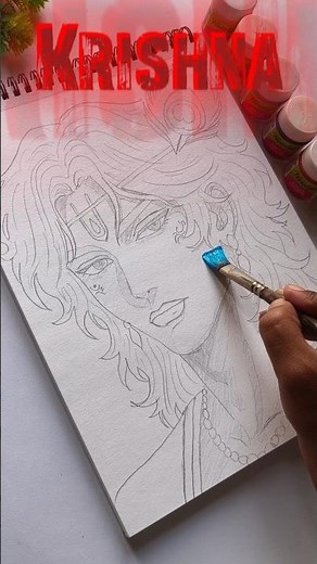 🎨✨ Colouring Anime Style Krishna Drawing Step by Step | Easy Lord Krishna Art Tutorial | 💙🖌️ #anime