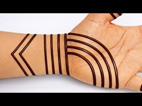 Bharwa mehndi design / Very easy simple front hand mehndi design || Cone designs • mehndi designs