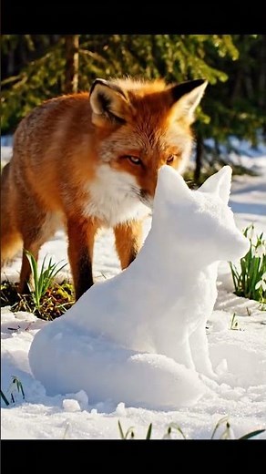 Fox Builds a Snow Fox in Spring! | Funny Cartoon Short by Ease Loop