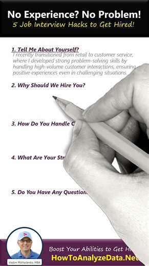 NO EXPERIENCE? NO ISSUES! TOP 5 JOB INTERVIEW ANSWERS to WIN THE JOB! This video covers five essential job interview strategies to help you get hired, including showcasing your strengths, tailoring responses with the STAR method, and aligning answers with the company's needs. You'll also learn the importance of non-verbal communication and asking insightful questions to leave a lasting impression. Practice Job Interview and Hiring Assessment Tests: https://www.howtoanalyzedata.net/ ____ Download