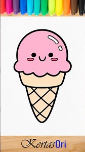 How To Draw a Cute ICE CREAM Easy Step by Step #music #drawing #howtodraw #art #draw