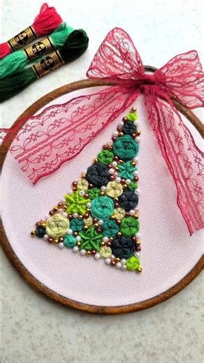 From Stitch to Christmas Tree 🎄 | Hand Embroidery Short