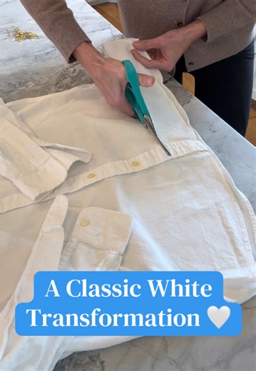 Transform this classic white mens button down into a one of a kind women’s Heirloom piece 🤍 Next drop Sat. 2/28 at 2:00 CST on our Instagram @HappyStackShop 🤍#oneofakind #handsewn #repurposedfashion #reworkedfashion #womensfashion