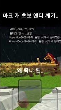 마크 개 초보 엔더 깨기.. #minecraft #게임 #마크 #마인크래프트