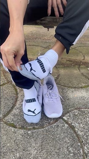 Removing Sneakers and Socks After a Walk