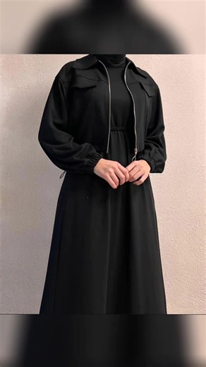 WINTER ARRIVALS `Front Pocket Straight Zipper Jacket With Sleeveless Long Fock Fleece 2Pcs` #straightziper #viral #3piace #viraldress