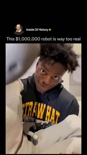 Inside Of History on Instagram: "iShowSpeed came face to face with a $1M humanoid robot from 1X. It greeted him, played Connect Four, cleaned, brought drinks, and could even be worn like an avatar through a VR headset. Here is how it works: Humans control the robot first. The AI watches, learns, and builds skills through imitation learning. Step by step, it starts performing those tasks on its own, from tidying rooms to using tools. 1X’s mission is to make humanoid robots useful in everyday life