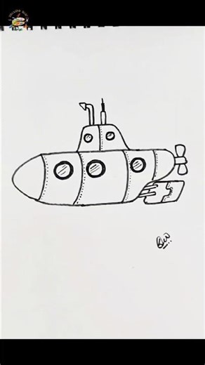 Submarine Drawing Easy | Submarine day drawing | draw submarine | submarine ki drawing #shorts
