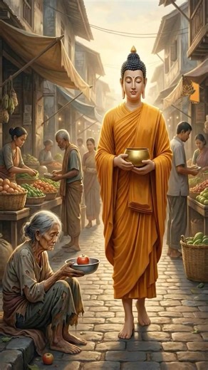 BUDDHA Receives the Beggar’s Apple — Poverty Turns Into Gold