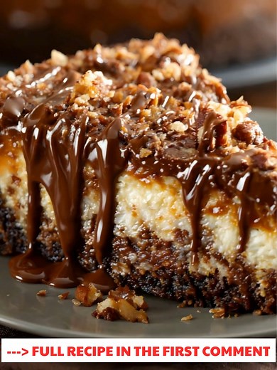 German 😋 Chocolate Cheesecake Decadent German Chocolate Cheesecake with Coconut-Pecan Topping Ingredients: For the Cheesecake: 2 cups crushed chocolate cookies 4 tablespoons unsalted butter, melted ..... Full Recipe in Coʍmеոτ 💬 🦈 | The Storybook Of Dreams & Beauty