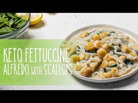 Keto One Pot Fettuccine Alfredo with Scallops | 5 Ingredient Recipe