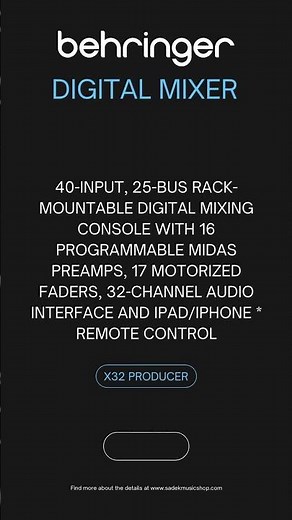 The Behringer X32 Compact, Producer & Rack #behringer #x32 #digitalmixer #producer #music #audio