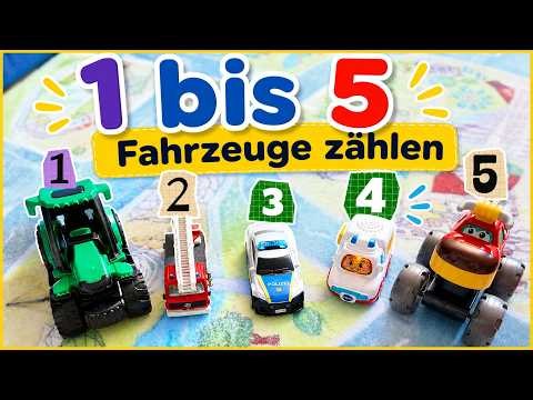 Zahlenlied : 1 bis 5 Fahrzeuge zählen | Brumm Brumm Welt - KINDERLIEDER
