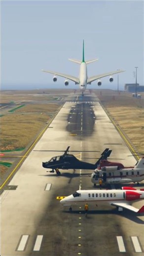 Expert Pilot Skill Quickly Take Action On Wrong Parking Helicopter During Airbus Landing -Disaster