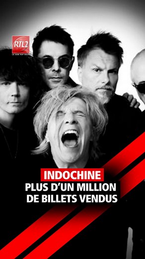 82K views · 1.4K reactions | Indochine dépasse le million de billets vendus avec son Arena Tour ! 7 nouvelles dates à travers la France viennent d’être annoncées, la billetterie est ouverte et on vous invite à ne pas perdre de temps !  Vous avez déjà vu Indochine en concert ?? | RTL2 | Facebook