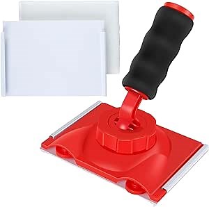 Paint Edge Trimmer, Plastic Trim Paint Edger Adjustable Wall Corner & Ceilings Pad Painter with Rotatable Handle and 2 Replace Sponge Brushes Ceiling Hand Painting Brush for Wall Ceiling Door