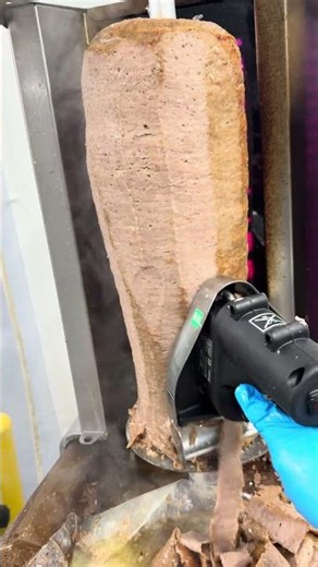 How to cut gyro doner properly with machine