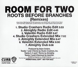 Room For Two - Roots Before Branches (Remixes)