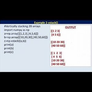 numpy.vstack() in Python | Stacking NumPy Arrays | NumPy Tutorial #numpytutorial #numpy #python