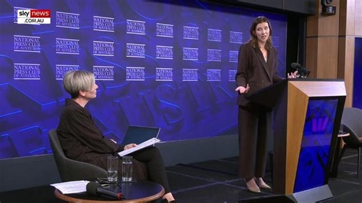 Influencer Hannah Ferguson addresses National Press Club