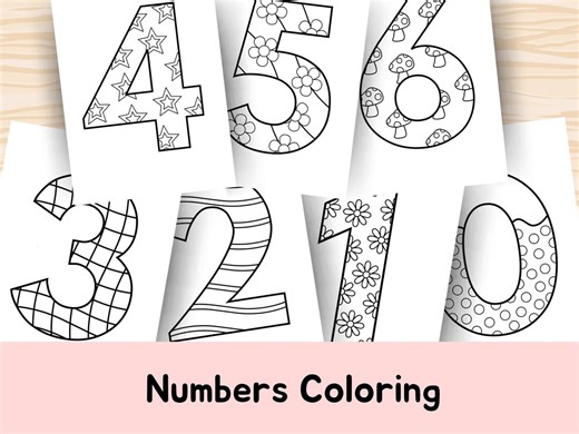 Numbers 0-10 Coloring Pages | Kids Activity | Numbers Printable | Preschool Worksheets - Etsy