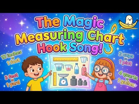 The Magic Measuring Chart Hook Song! 📏 Fun Math Song for Kids (Learn Inches, Cups, Pounds)