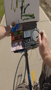 Trying out the @stylophone_official beat portable drum machine during my painting-bike ride. Thanks to #stylophone for sending it to me to try out! | Let's Paint TV