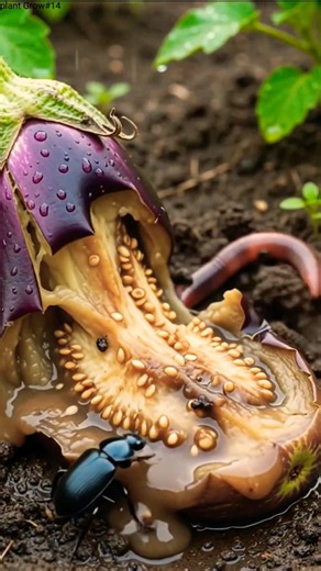 Eggplant Life Cycle in 30 Seconds 🍆🌱 | From Rotten Eggplant to a New Harvest #Shorts
