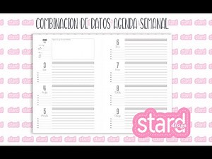 combinación de datos excel agenda semanal