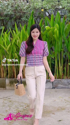 #เสื้อสวย #เสื้อผ้าขาวม้า #เสื้อผ้าไทย Grapes my dress shop