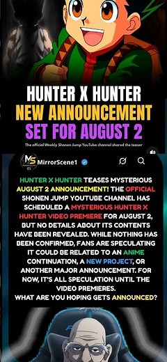 Hunter x Hunter Season 2.....#HunterxHunter#AnimeNews#Shonen Jump