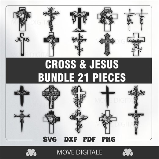 100 Cross SVG Bundle - Christian SVG - Jesus Cross SVG Pack - Faith Wall Art - Laser Cut Files - Etsy
