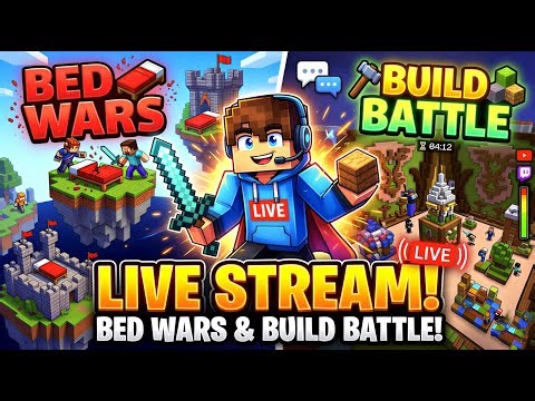 BUILD Battle and BED War In Minecraft Server on Live Stream