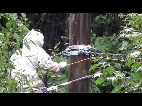 光ファイバーケーブル敷設工事の様子