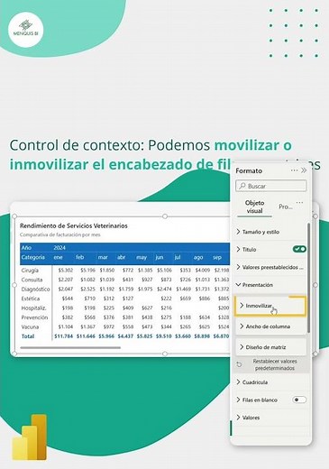 ¡Nueva función en Power BI! Inmoviliza encabezados de fila 🔥