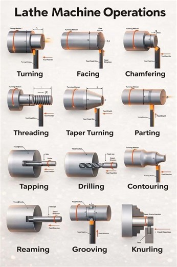 Different types of lath machine operations