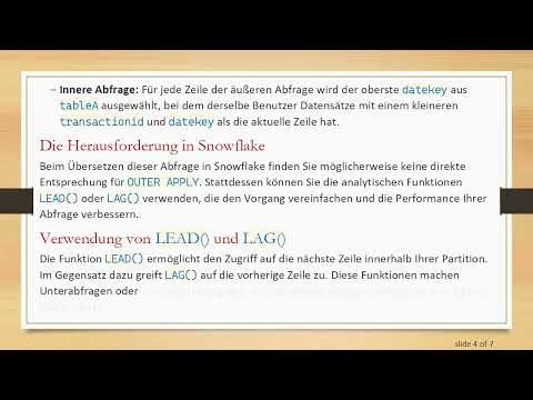 Migration von SQL Server Outer Apply zu Snowflake: Ein Leitfaden zur Verwendung von LEAD() und LAG(