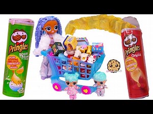 Winter Disco OMG, Big Brother   Sister Grocery Shopping for Shopkins Real Littles - Videos For Kids