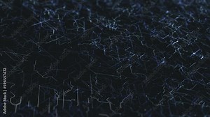 Abstract Digital Data Hitech Background/ 4k animation of an abstract high technology wallpaper background visual fx of data lines and particles zooming in with ambient occlusion and depth of field