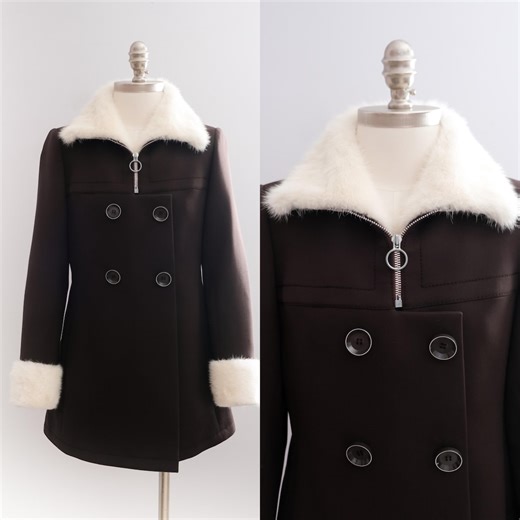 Vintage 1960’s/70’s Mod Coat With Fur Trim • XS - Etsy Canada