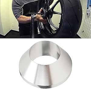 Manual Tire Changer Centering Cone, Billet Aluminum Wheel Balancer Hold Down Cone for Car Truck with Matte Silver Finish, Fits up to 2.9in Hub Opening