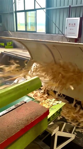 Efficient flaking, stable output！ #mdf #wood #woodworking #manufacturing #factory #belt #pb #blade