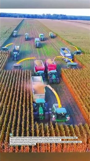 Massive Corn Silage Harvest in Action! Multi-Harvester Farming Power #AgriTech #FarmMachines #Silage