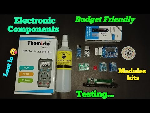 Fast charging power Bank module + sensors + amplifier + electronics components & More Unboxing