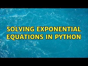 Solving exponential equations in python