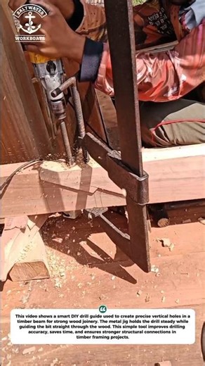 Smart DIY Timber Drill Guide for Perfect Wood Joinery 🔩🪵 #Shorts