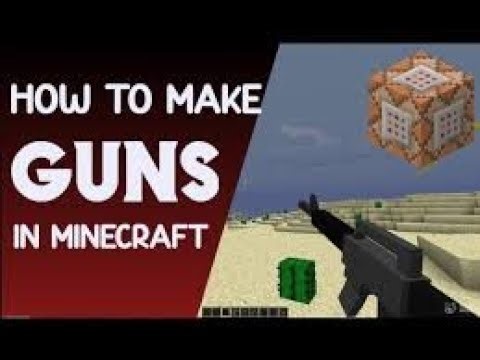 How to make GUNS in Minecraft Bedrock using COMMANDS! *No Mods*