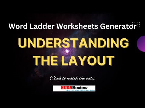 Word Ladder Worksheets Generator Review - Understanding the layout