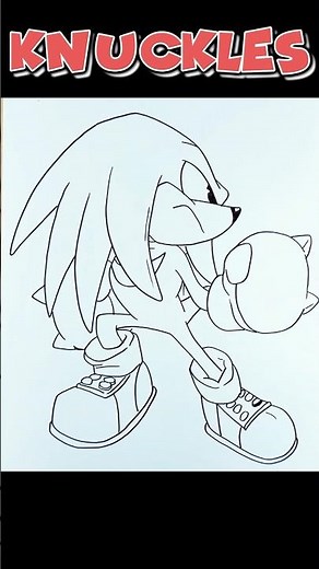 How To Draw KNUCKLES THE ECHIDNA Easy #knucklestheechidna #knuckles #drawing #shorts